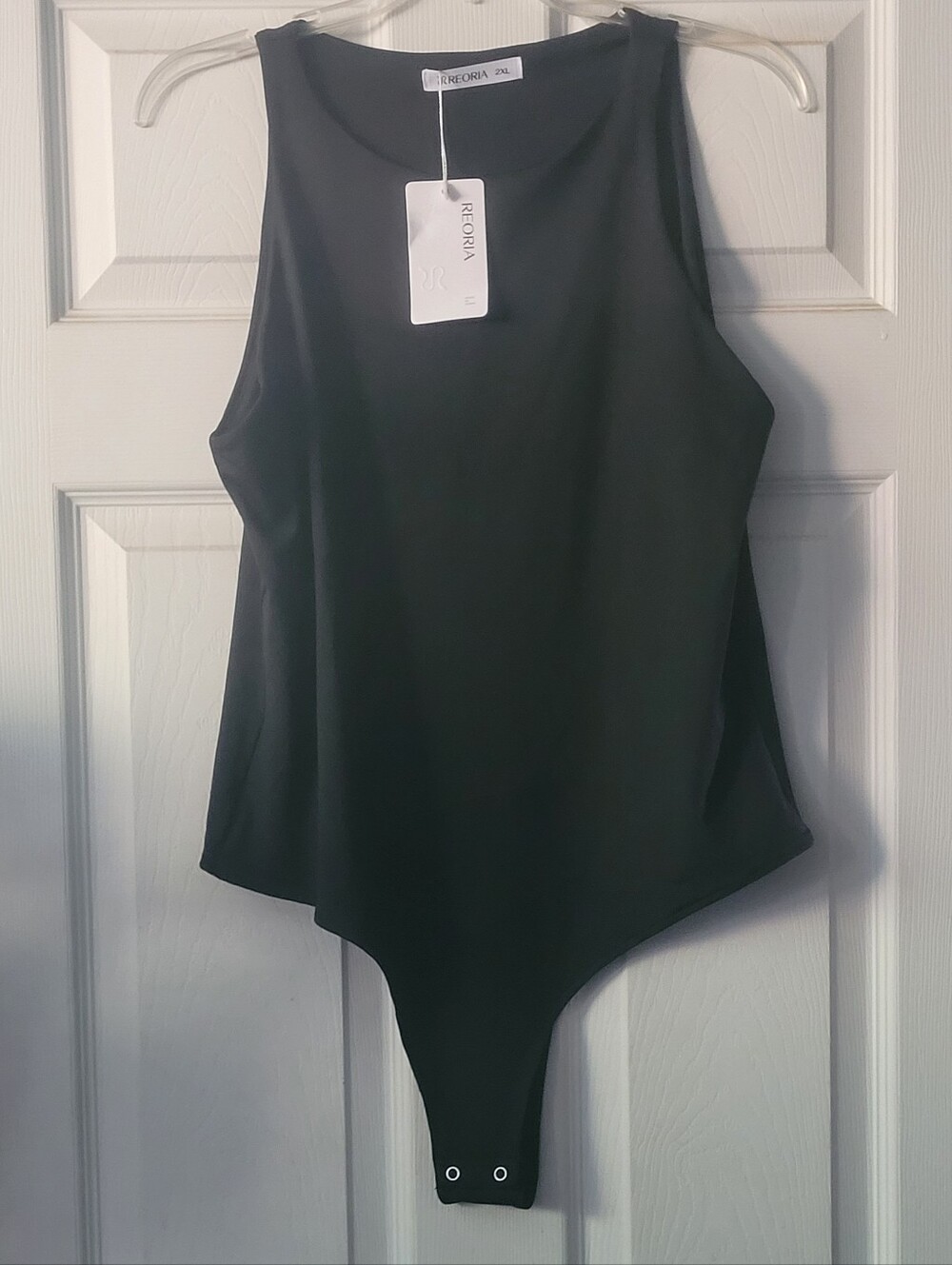 ReoRia Black High-Neck Sleeveless Bodysuit